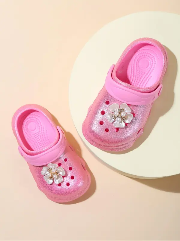 Girl's Cute Flower Decorated Slippers, Lightweight Comfortable Non-slip Soft Sole Beach Shoes, Casual Comfortable Shoes for All Seasons 7