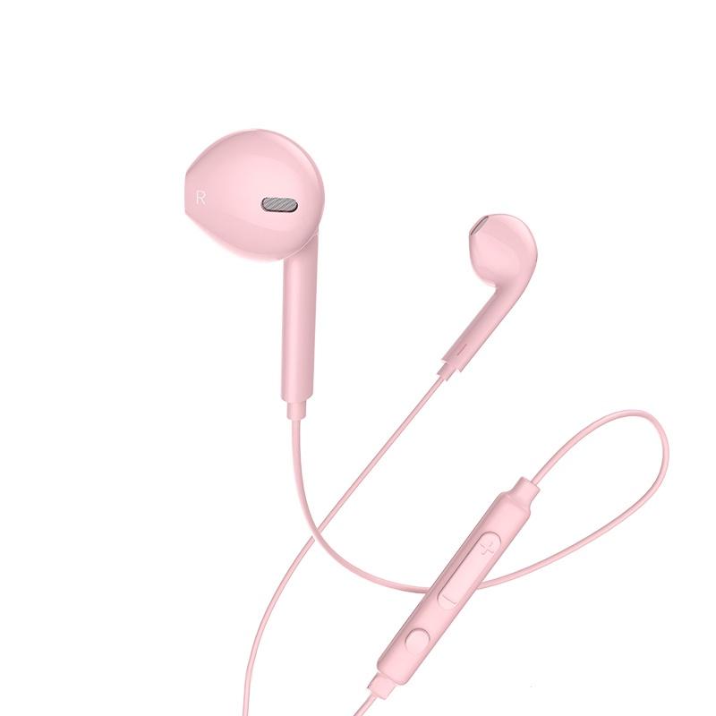 OHSOME - HOCO M55 3.5MM HIFI Wired Earphones Black White Pink Headphones 2