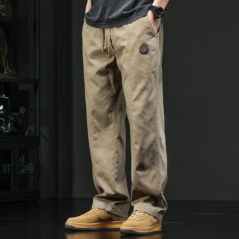 High Street Retro Straight Cargo Pants Men's Versatile Outer Wear Trousers Thin Trendy Casual Pants Outfit
