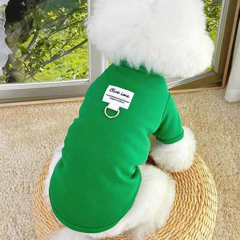 Pet Clothes, 1 Piece Half-high Collar Pullover with Traction Buckle, Easy To Wear Spring New Style Two-legged Clothing for Small Dogs, Cat Clothing 4