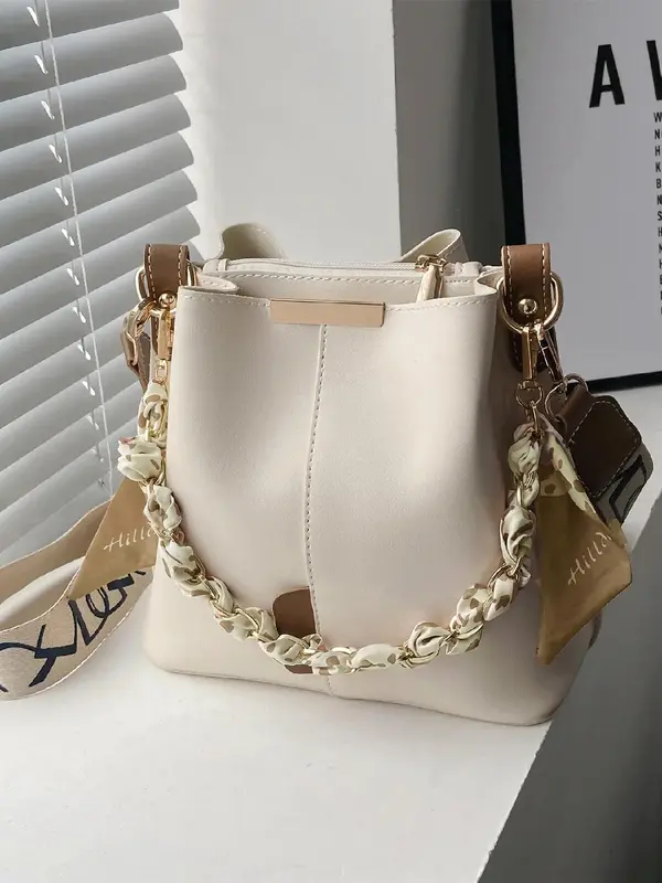 Women's Fashionable Solid Color Shoulder Bag, Casual Versatile Crossbody Bag for Daily Used, Trendy All-match Commuter Bag, Satchel Purse 5