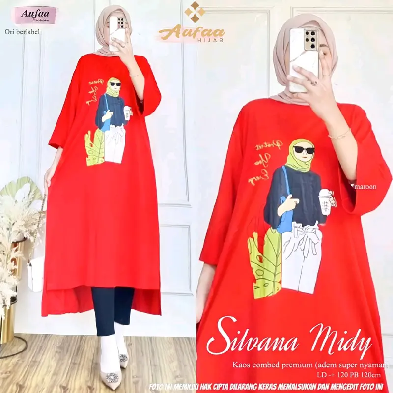 silvana long tunik, midi ori Aufaa 3