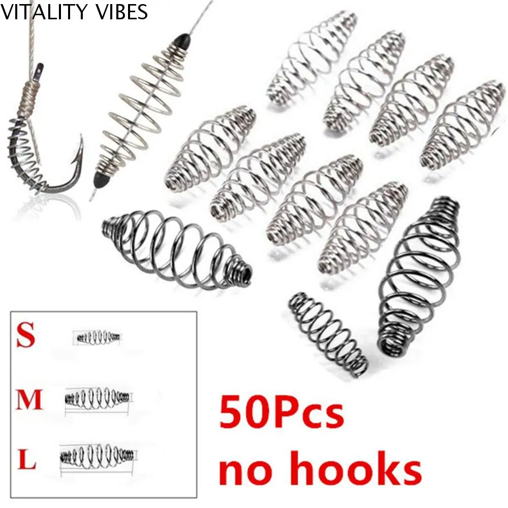 Lồng Dụng Cụ Cho Ăn, Nổi, 50 Cái, Hình Ô Liu Lò Xo, Thích Hợp Để Câu Cá Chép, Phụ Kiện Câu Cá, Ngăn Dừng Dụng Cụ Câu Cá