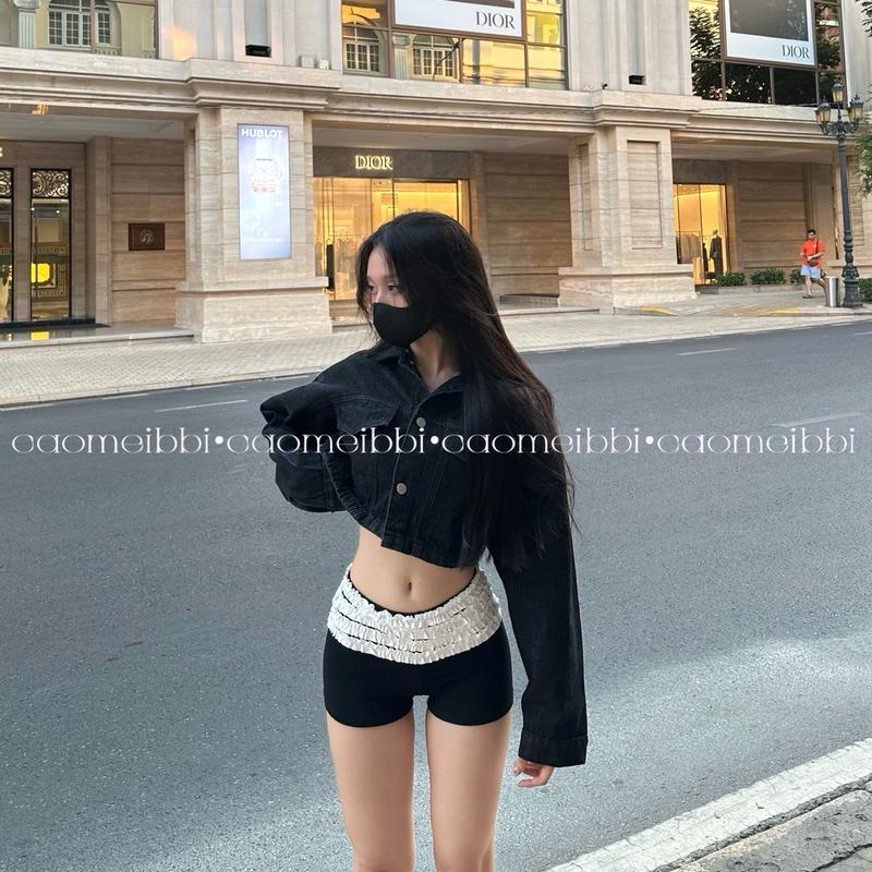CAOMEIBBI - ÁO KHOÁC JEANS NGẮN TAY DÀI - CROP JACKET. 3