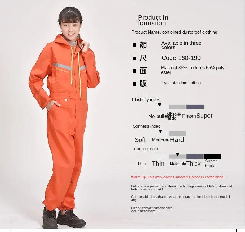 Product Introduction of Working Hooded Coveralls Raincoat Overalls Dust-proof Paint Spray clothing Hood Protective safety Reflective Work clothes 2