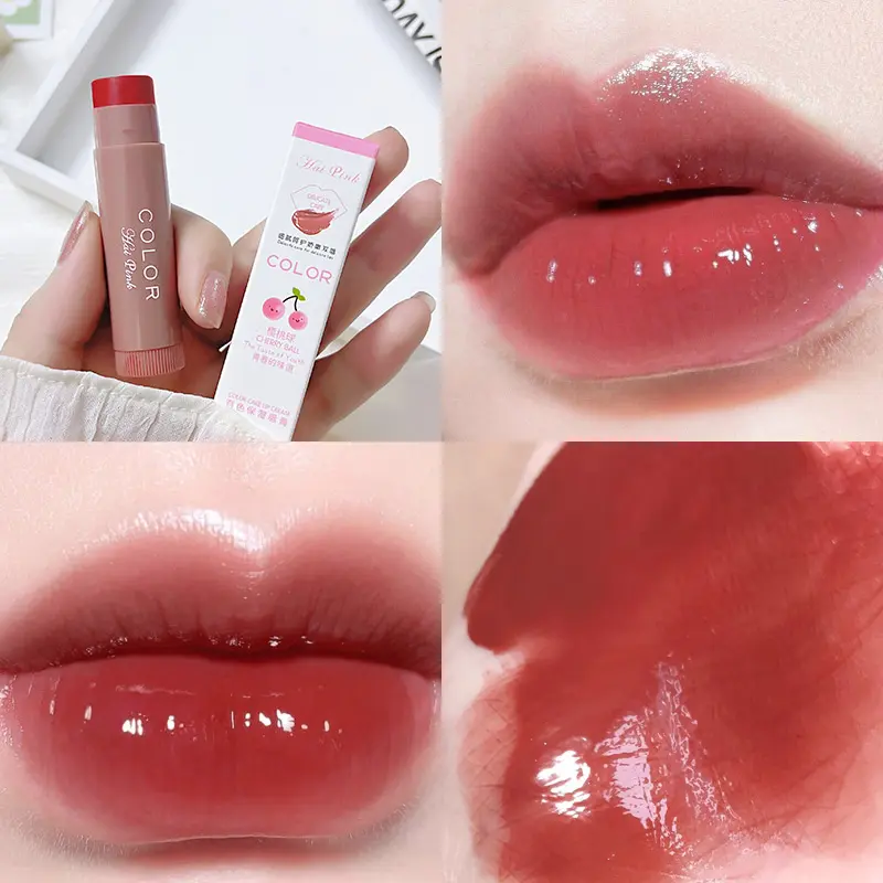 HAIPINK-Son Dưỡng Môi Dưỡng Ẩm Thay Đổi Màu Sắc, Dưỡng Ẩm Lâu Dài, Tăng Cường Màu Môi, Ngăn Ngừa Khô, Nứt Nẻ, Son Môi, Cô Gái Ngọt Ngào, Son tint Mỹ Phẩm Trang Điểm Cosmetic Women