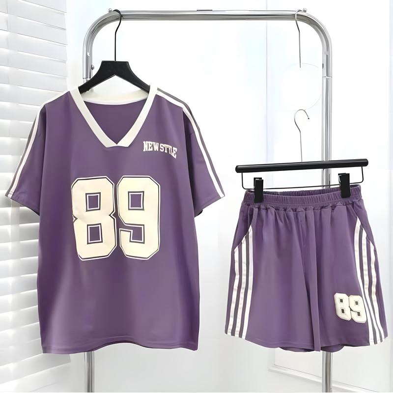 Đồ Bộ Đùi Nữ Cotton Kèm Áo Form Rộng In Hình Dễ thương Women Top Kem B2 2