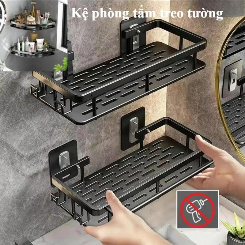  Giá đựng đồ phòng tắm màu đen Giá đựng đồ phòng tắm Giá đựng đồ treo tường Giá đựng dầu gội xả Giá đựng đồ vệ sinh Lưu trữ nhà bếp Mặt dây chuyền phòng tắm Được làm bằng vật liệu TPU và polycarbonate cao cấp  