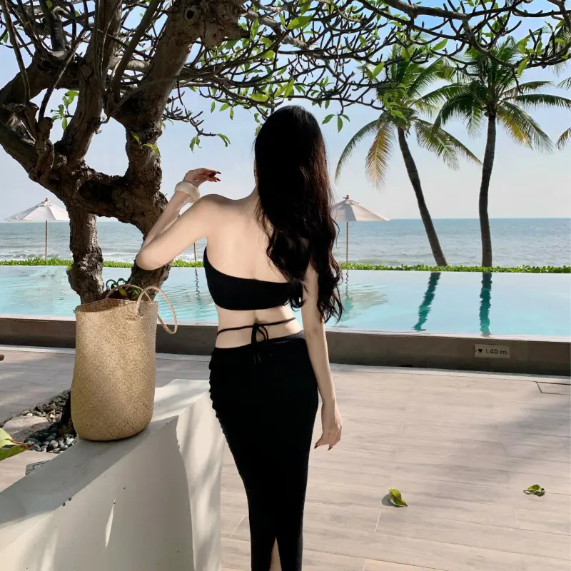 Áo tắm màu đen, cao cấp, dành cho một chuyến đi quyến rũ, FK * K 3