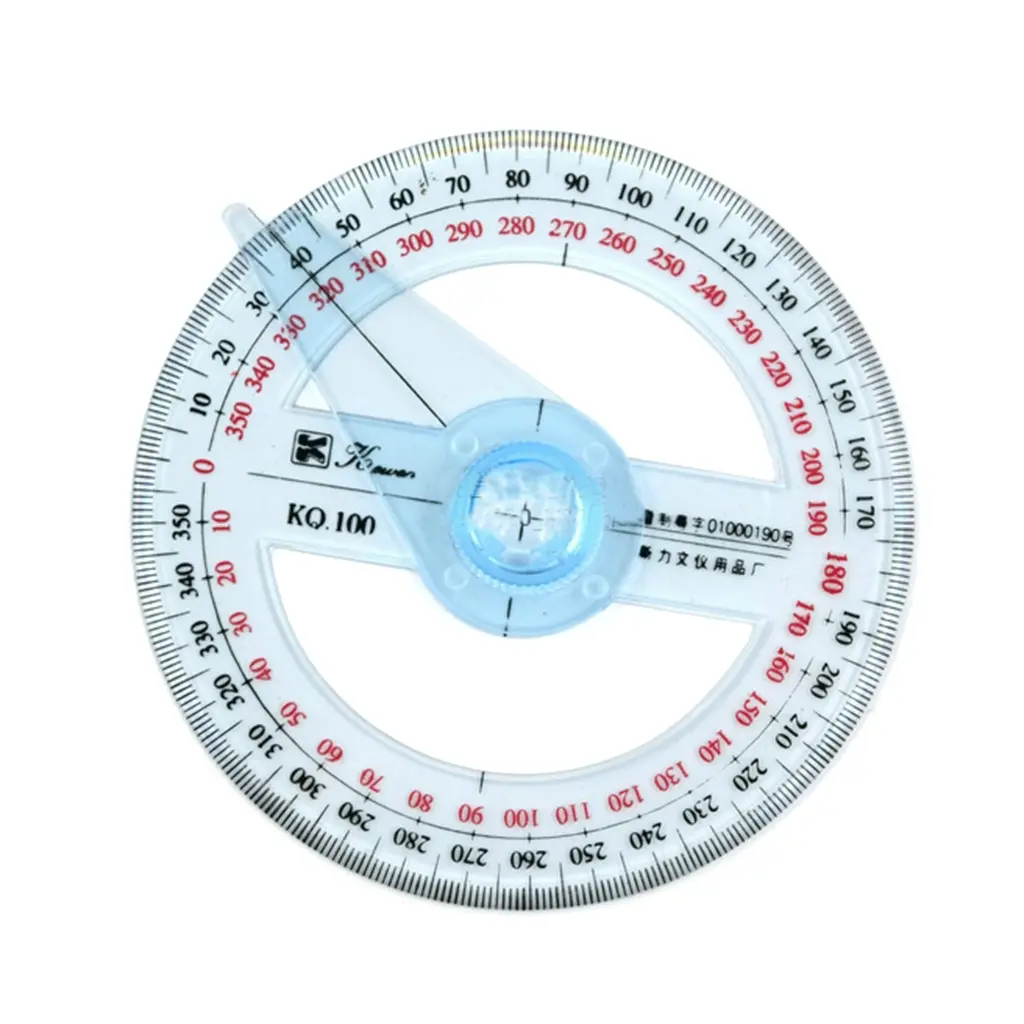 4Inch Circle Protractor, 360 Degrees Plastic Protractor Ruler 360 Degrees Angle Measuring Tool for Students Drafting