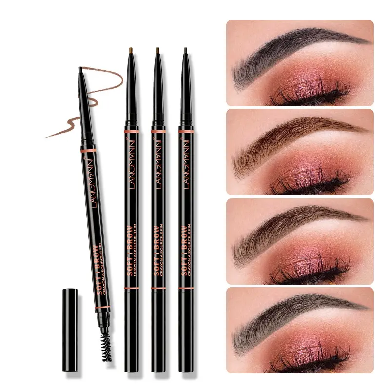 Double-headed Eyebrow Pen Waterproof Eyebrow  Pencil Cosmetic Long Lasting Natural Color Liquid Eye Brow Pencil