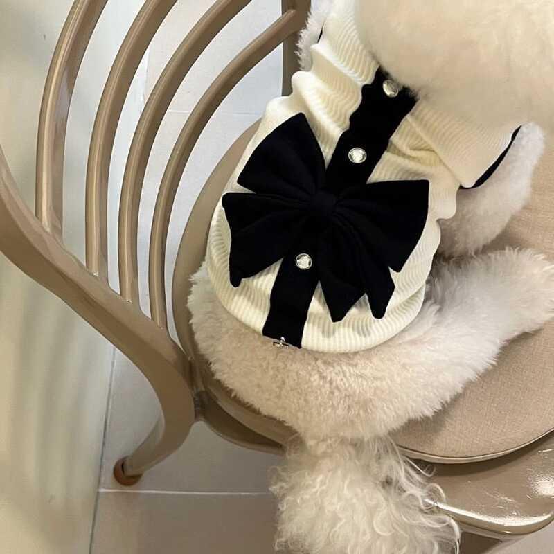 Product Introduction of Cute Bow Black White Lady Skirt Pet Cat Dog Clothes 4