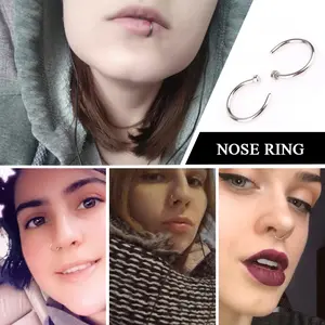 【Sktlz Barang akan dikirim dalam 24 jam】Cincin Septum Hidung Palsu dengan Desain Kuku Kuda, Cincin Bibir Tanpa Tindik, Aksesoris Tindik Eksklusif untuk Gaya Pelajar & Tomboy