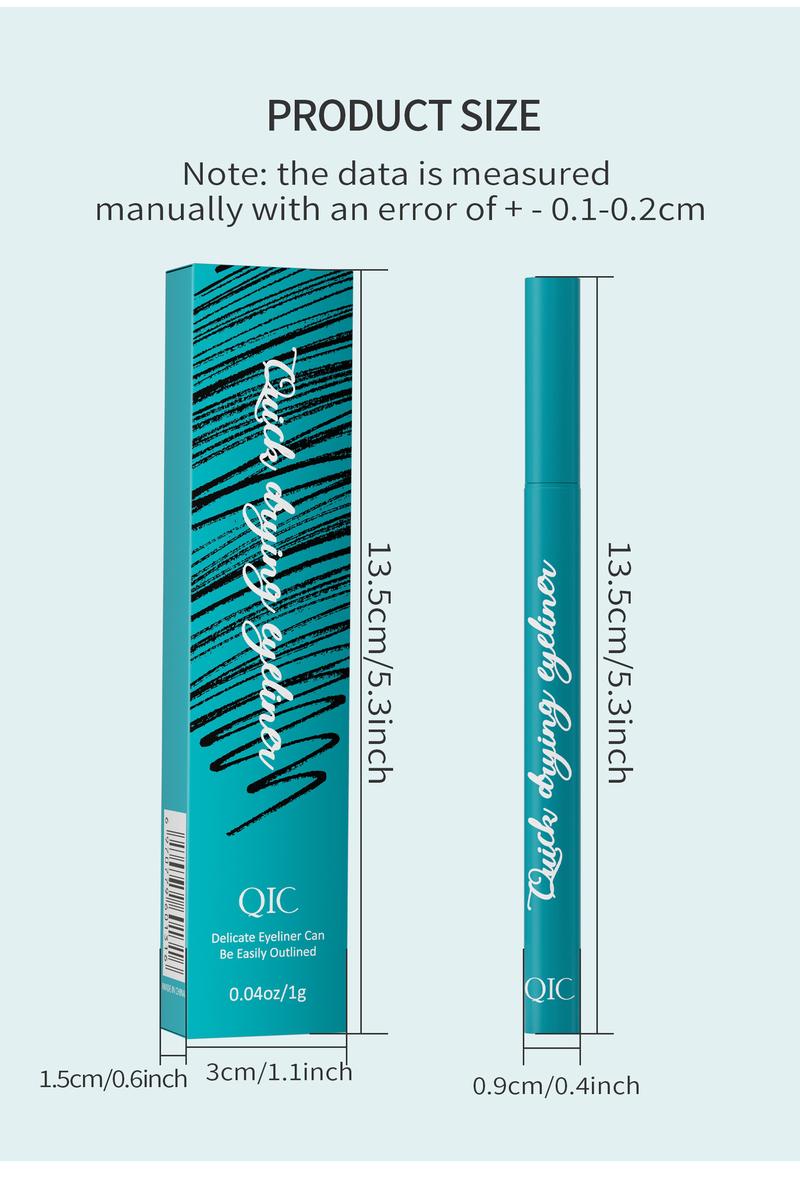 Product Introduction of QIC Cool Black Quick-Dry Eyeliner Pen, Smudge-Proof, Waterproof, Sweat-Resistant Liquid Eyeliner Pen, Aegyo-sal Pen waterline  eyeliner jeffree star  eyeliner demitra  lip  liner chiara  eyeliner demitra  lip  liner brush lipstick  hubabah  original 7