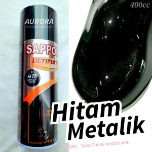 Cat Hitam Metalik Sapporo Ultimate Metallic Black M73 Metalic Cet Pilok Pilox Pylox Spet Saporo Ultimet 400mL