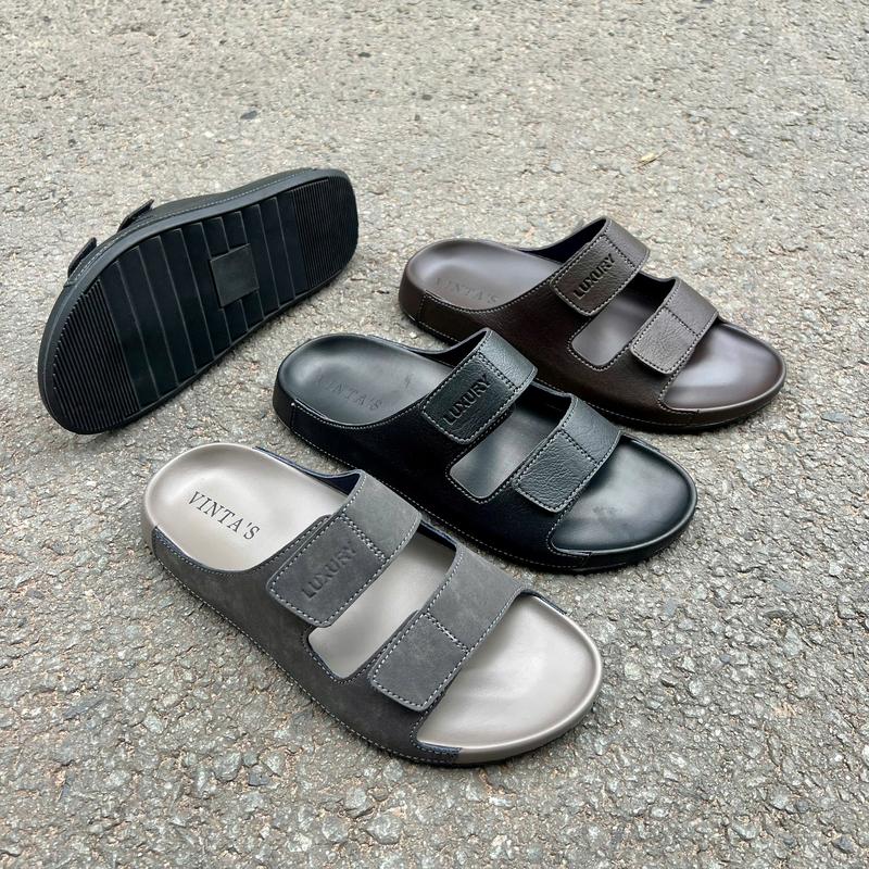 Dép Doctor thời trang 2 quai dán, Chính Hãng Vinta's, Khâu Chỉ Toàn Bộ phần viền quai , Đế Nâng Chiều Cao Tự Nhiên. DéP Nam Đế Bằng