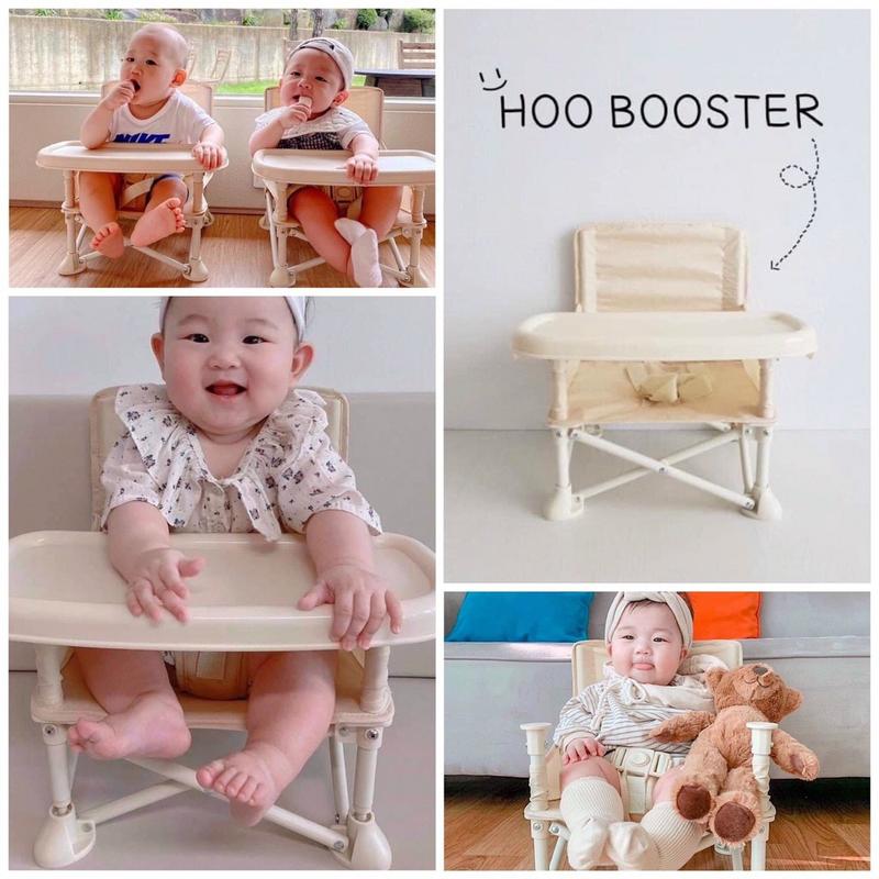 Ghế Ăn Dặm Gấp Gọn HOO BOOSTER phong cách Hàn Quốc Siêu Nhẹ Cho Bé,Ghế Ăn Dặm Du Lịch