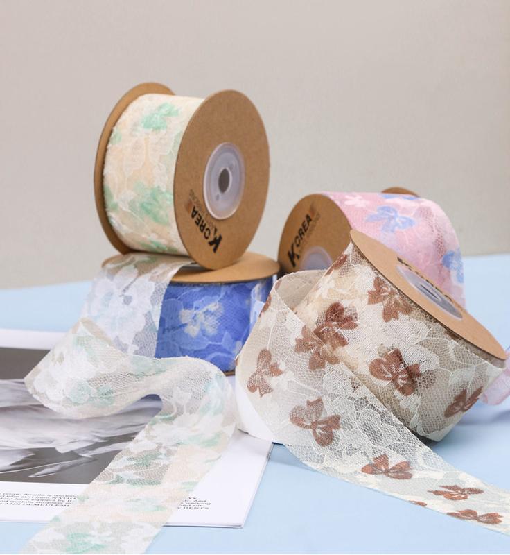Product Introduction of 10 Yards Lace Embroidery Accessories Bow Webbing Flower Shop Packaging Floral Ribbon for DIY Cloth Wedding 9