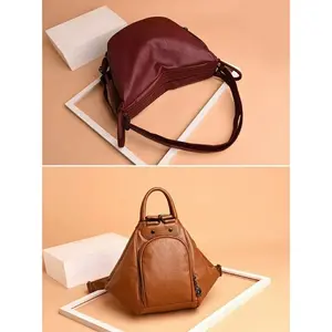 Fashion Tas Kulit Wanita Multifungsi Tas 2 in 1 Tas slempang wanita dan Tas Ransel Backpack