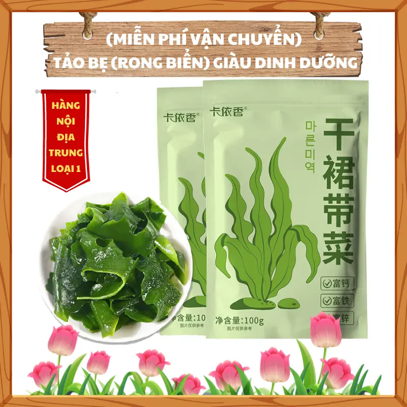 [ĐẶC BIỆT] Tảo Bẹ Khô (Rong Biển Sợi To) Gói 100g Hàng Nội Địa Trung Loại 1 Dai Giòn, Giàu Dinh Dưỡng Chuyên Để Nấu Canh