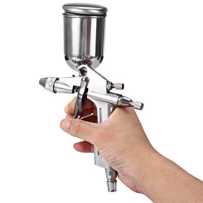 Phun Sơn K3 Mini đầu béc 0.6mm phun Sơn dầu kẻ chỉ Phun tỉa góc cạnh chi tiết nhỏ bình 200cc được làm kim loại nhôm nhẹ linh hoạt Dùng hơi khí nén