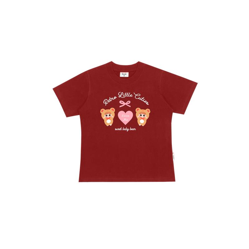 Áo Thun Baby Tee In Lụa Babe Bear Dễ Thương KAUKI Cotton 250gsm Thoáng Mát Thoải Mái BBT43 Nữ Top