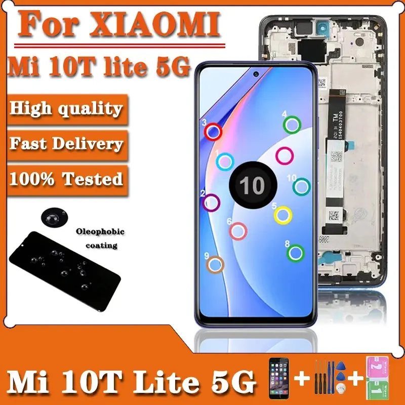 6.67" Original Display For Xiaomi Mi 10T Lite 5G LCD 10 Touches Screen For Mi 10T 10 T Lite 5G M2007J17G Display Replacement