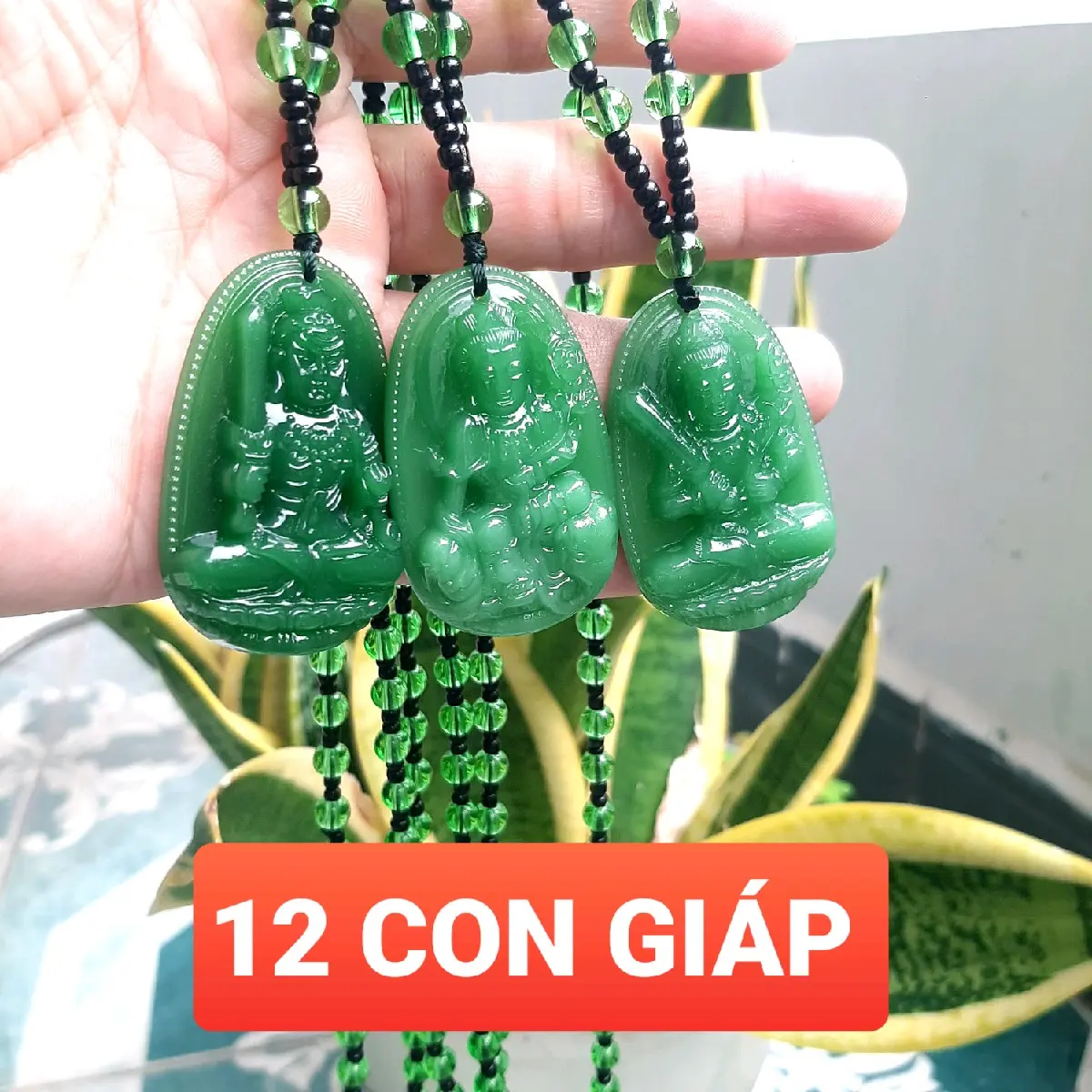 Dây chuyền phật bản mệnh 12 con giáp, phong thủy, đá obsidian, dây dài 55cm, màu đen, phù hợp cả nam và nữ Trang Sức