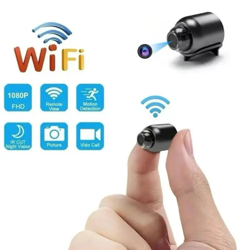 Camera mini, Kích thước nhỏ, Độ phân giải cao 1080p, Tầm nhìn ban đêm, Phát hiện chuyển động, Thích hợp cho trẻ em, Tương thích WiFi.