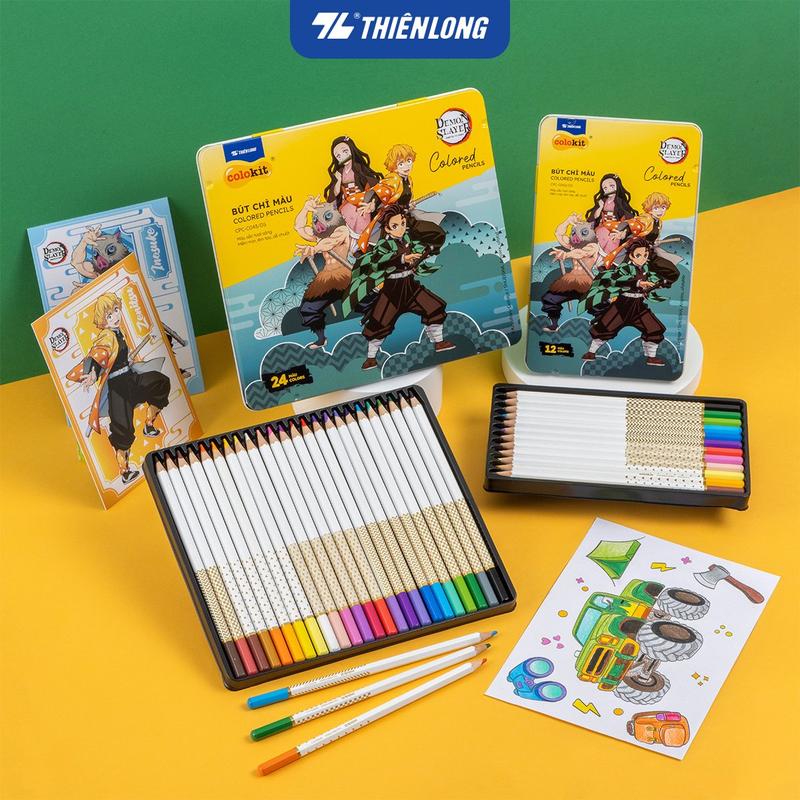  Bút chì 12 24 màu Colored Pencils - Thiên Long Colokit - Phiên bản Demon Slayer 