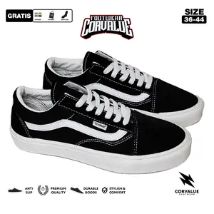 Corvalue Footwear - Sneakers Kasual Misablle Og Hitam putih Pria Wanita casual shoes original G34 3967 Canvas Kerja Black