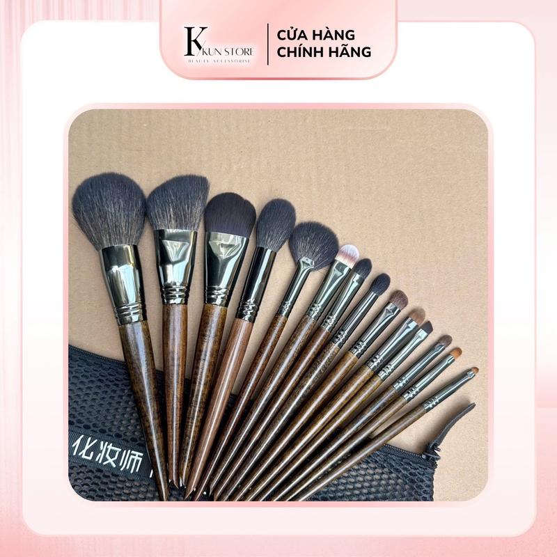 (Thuỷ Đỗ Beauty's x KUN Cosmentic)OVW BỘ CỌ TRANG ĐIỂM OVW cá nhân 14 cây cán gỗ lông động vật bám phấn - Women, Cosmetic Mỹ Phẩm