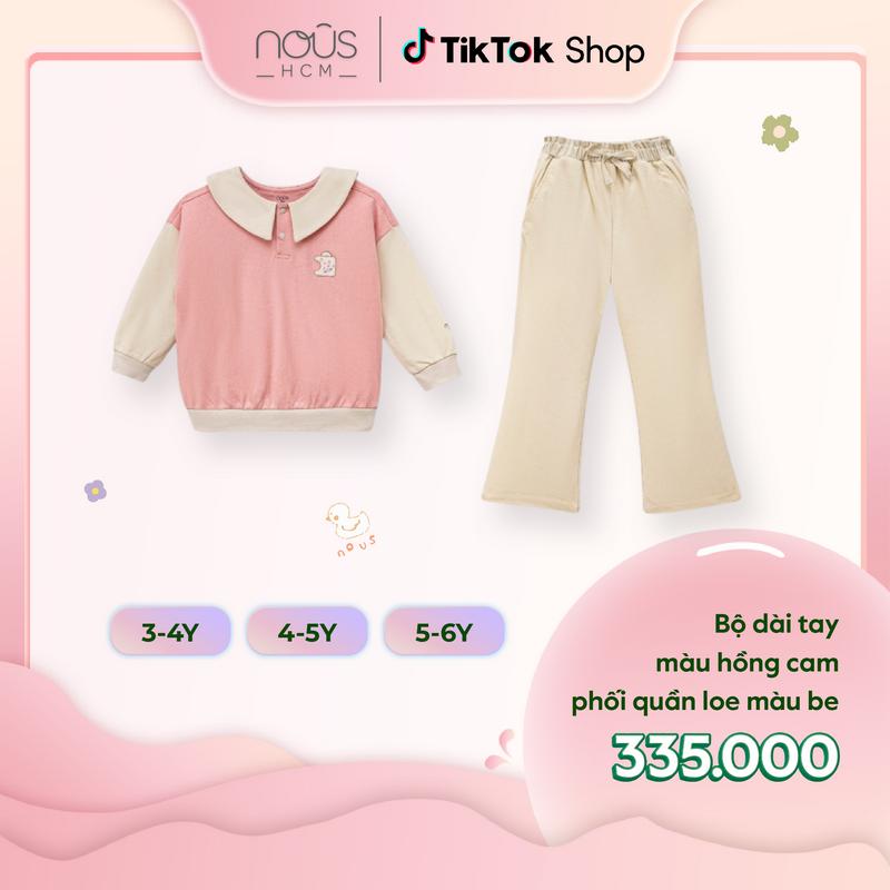 [KOL Nous Kid] Bộ quần áo Nous dài tay cho bé trai, bé gái họa tiết đáng yêu nhiều màu sắc cho bé từ 3-6 tuổi
