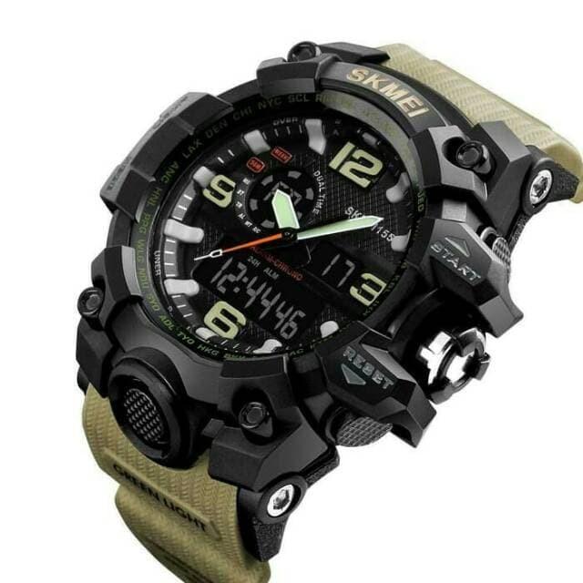 Gambar Jam Tangan pria Digital Analog SKMEI1155B KHAKI WaterResistant 50m - KHAKI dari SKMEI.ID Kab. Tangerang Tokopedia