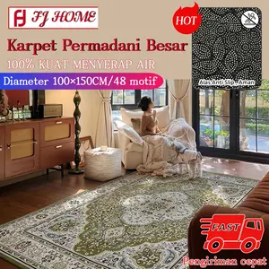 [100x150cm] BELI LOKAL Karpet Lantai Eropa Permadani Anti Slip Karpet Ruang Kantor Super Elegan