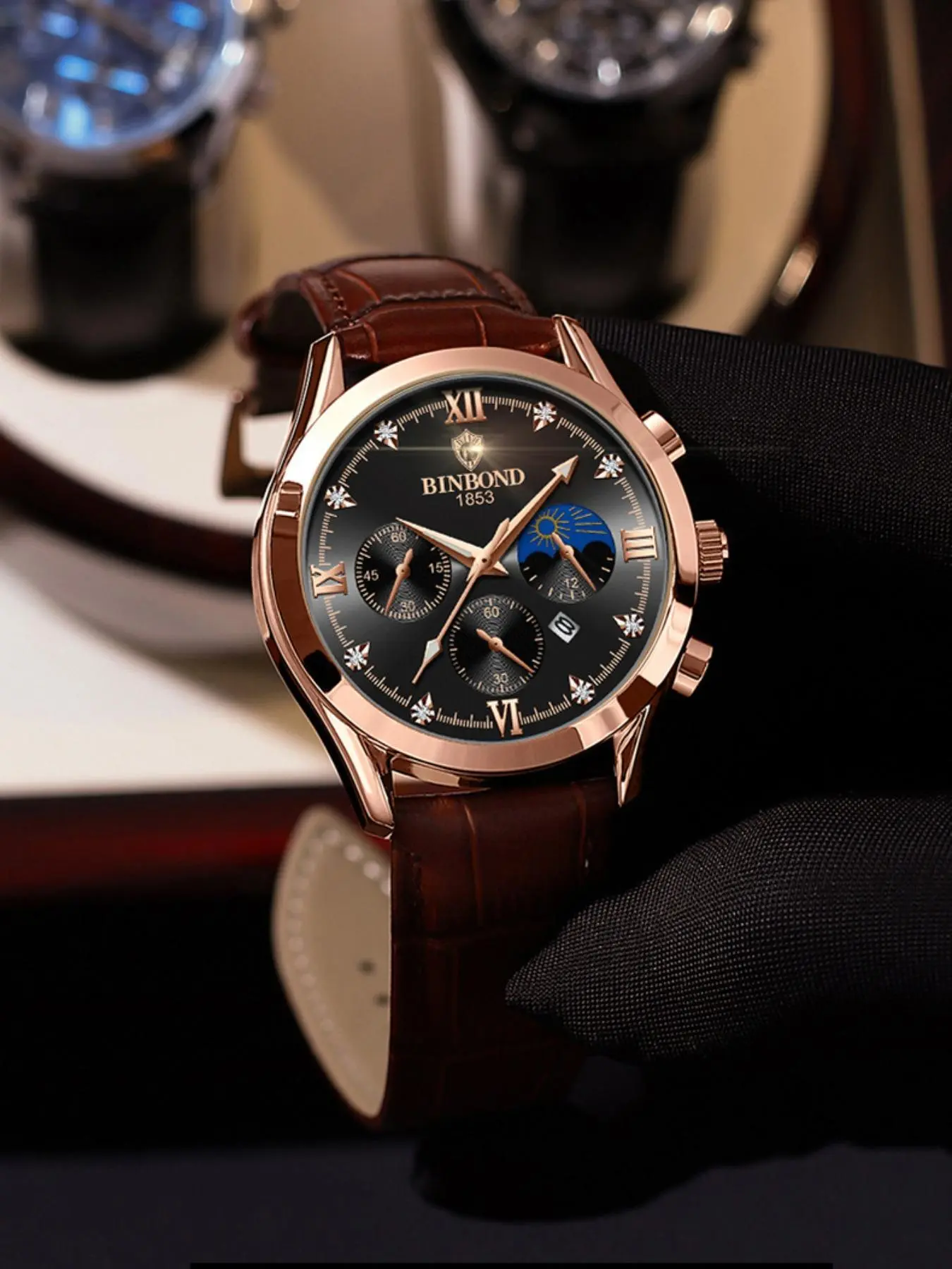 Men's Business Fashion Round Dial Analog Quartz Watch, Fashion Watch for Party, Daily Clothing Decor, Trendy All-match & Exquisite Watch for Birthday Gift