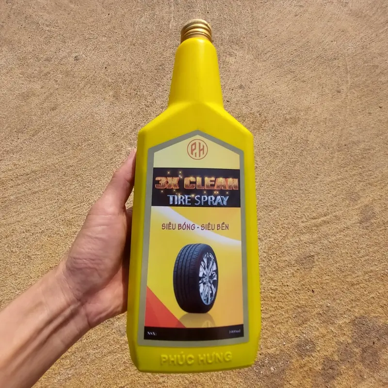 DUNG DỊCH BẢO DƯỠNG LỐP XE LÀM ĐEN VỎ XE 3X CLEAN 1000ml. SIÊU BÓNG duong bong 4