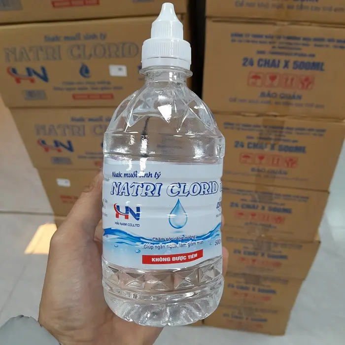 Nước muối sinh lý 0.9% Hải Nam, nước muối chăm sóc răng miệng [chai 500ml] Nước Súc Miệng Súc Miệng 5