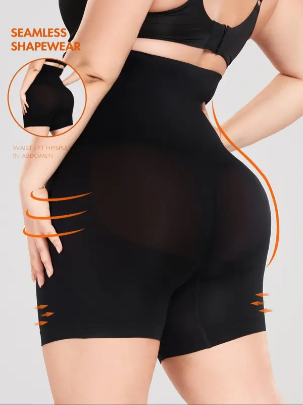 【Plus Size】 High Waist Shapewear Shorts, Seamless Slimming Shaper Underwear for Women, Tummy Control Butt Lifting Shapewear Bottoms for Daily Wear 1