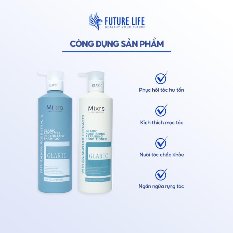 Cặp dầu gội và dầu xả Mixrs Glaric 800ML 3