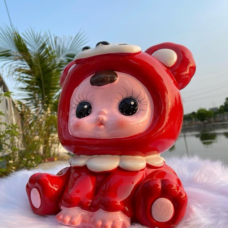 Heo skullpanda size đại thạch cao ( ống heo thạch cao  tiết kiệm ) heo đất đựng tiền ( dài 26 x rộng 24 x cao 30) Ống Tiết Kiệm Đồng