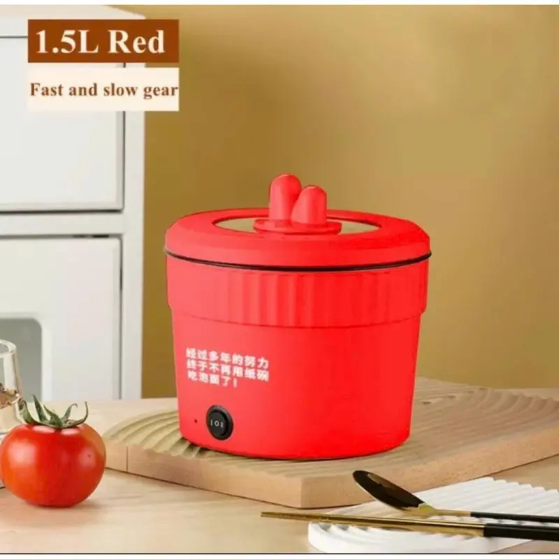 Nồi Lẩu Điện Mini Đa Năng Chống Dính Vân Đá Dung Tích 1,8L, Cốc Lẩu Cô Đơn Hot Có Thể Chiên, Sào, Nấu Mì Dễ Dàng Vệ Sinh Nồi Điện Nấu Ăn 3