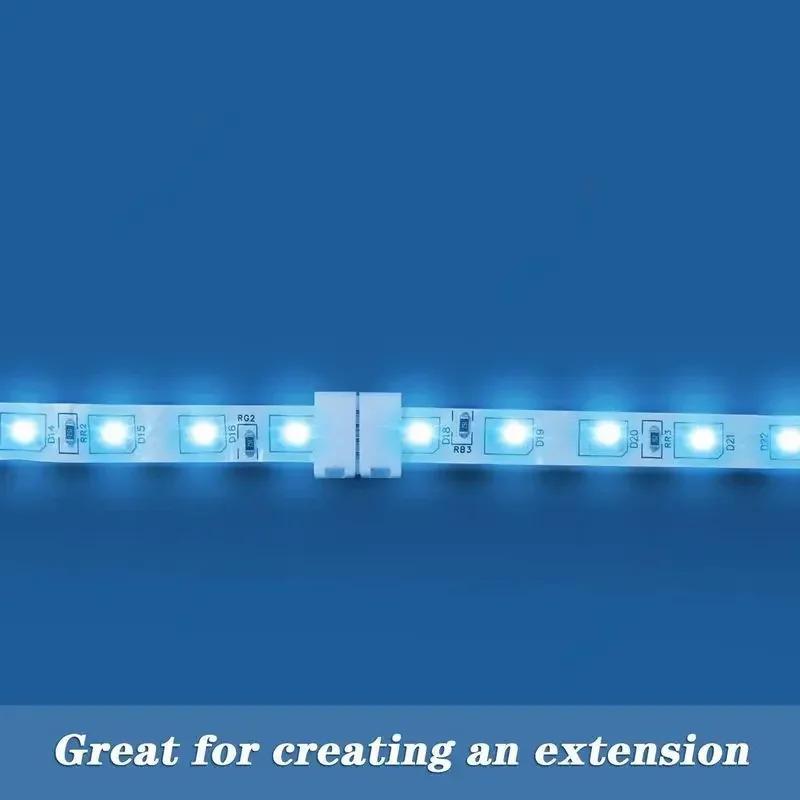 10pcs Solderless LED Strip Connector 4 pin 10mm 8mm L I Type Unwired Gapless Terminal Extension For SMD 5050 2835 LED Strip 1
