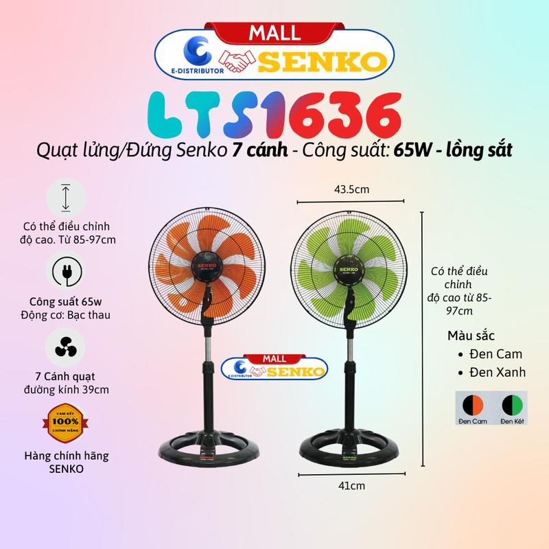 Quạt Điện Lửng - 7 Cánh Senko LTS1636 (65w) - Hàng Chính Hãng - Bảo Hành 24 Tháng QuạT Fan