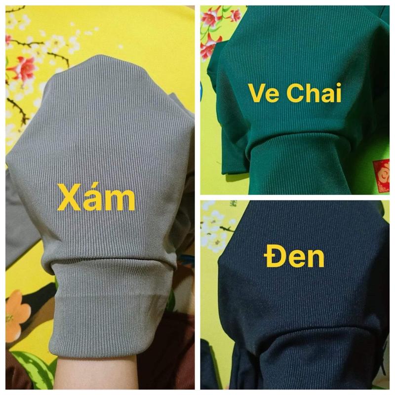 ComBo Áo Ủ Kem Cổ Lọ,Tay Xỏ Ngón Thun Gân Tăm Lạnh