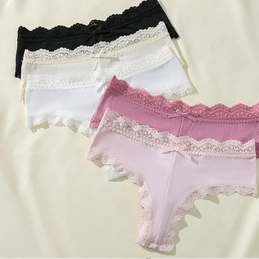 Women Low Waist Panties Seamless Briefs Bikini Lingerie Lace comfortable Solid Clothing Womenswear