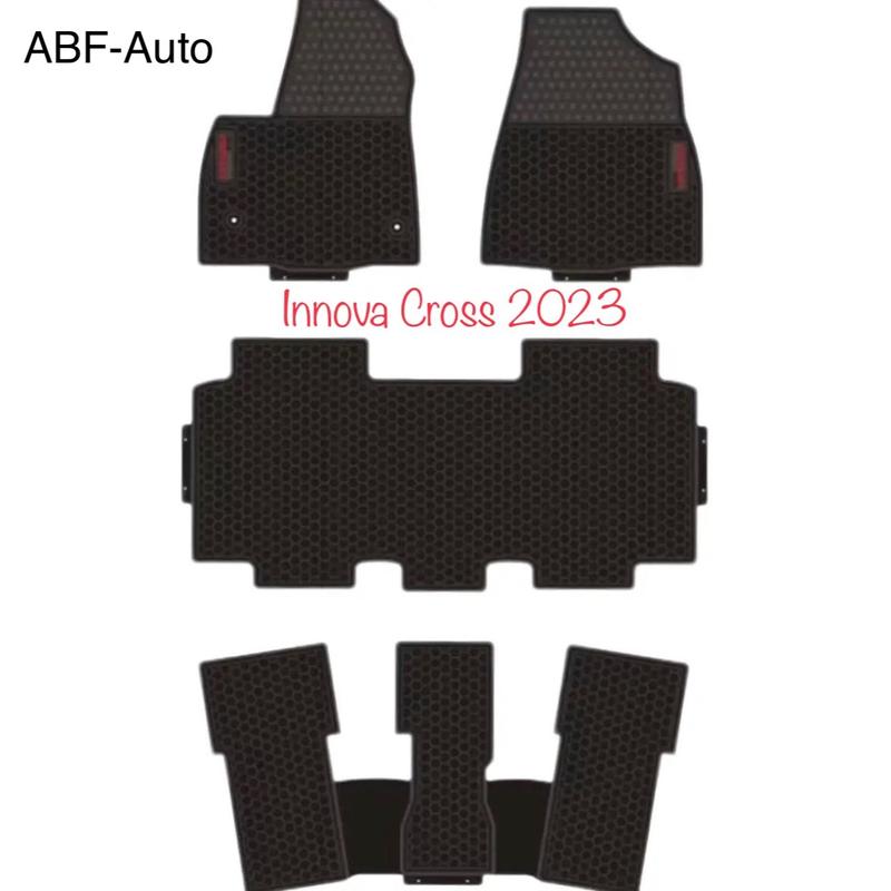 Thảm lót sàn cao su 3D ô tô #Toyota Innova cross 2023-2025 Chữ Đỏ (Hàng cao cấp)