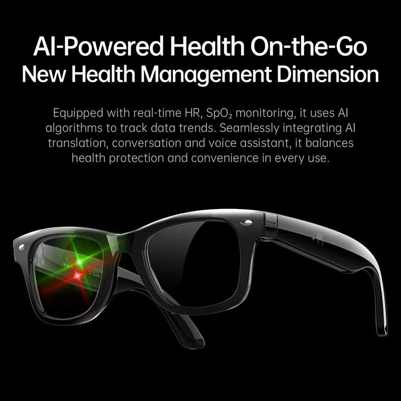 AI Glasses Smart Glasses Voice Call Music Playback Sport Pedometer Sunglasses AI Dialogue Language Translation Bluetooth Glasses