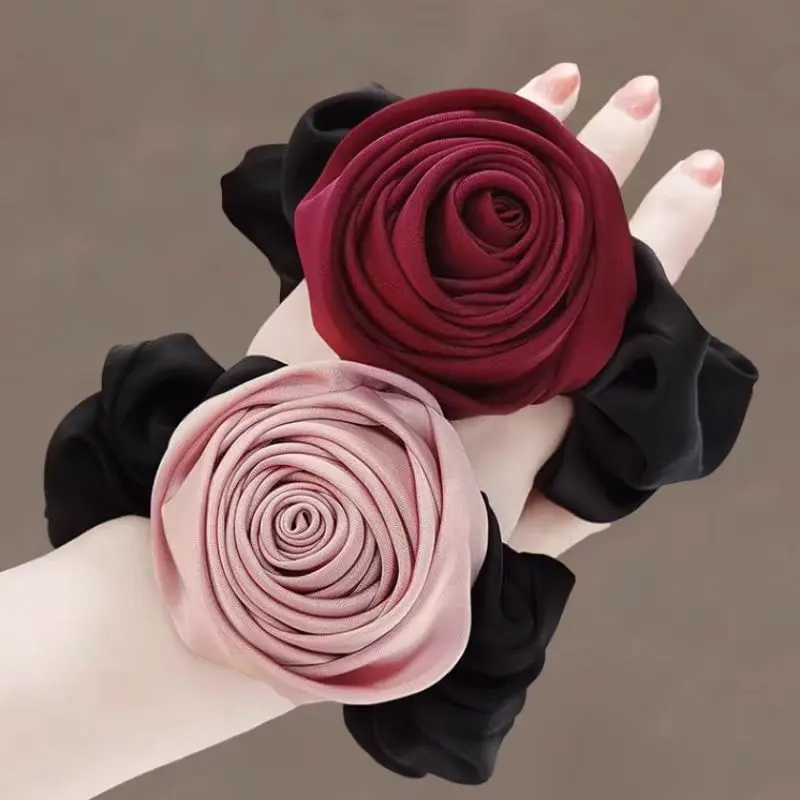 Scrunchies Hoa Hồng, Cỡ Lớn, Phụ Kiện Cài Tóc, Đàn Hồi Cao, Dây Buộc Tóc, Dành Cho Phụ Nữ Và Trẻ Em Gái, Hàng Mới Về