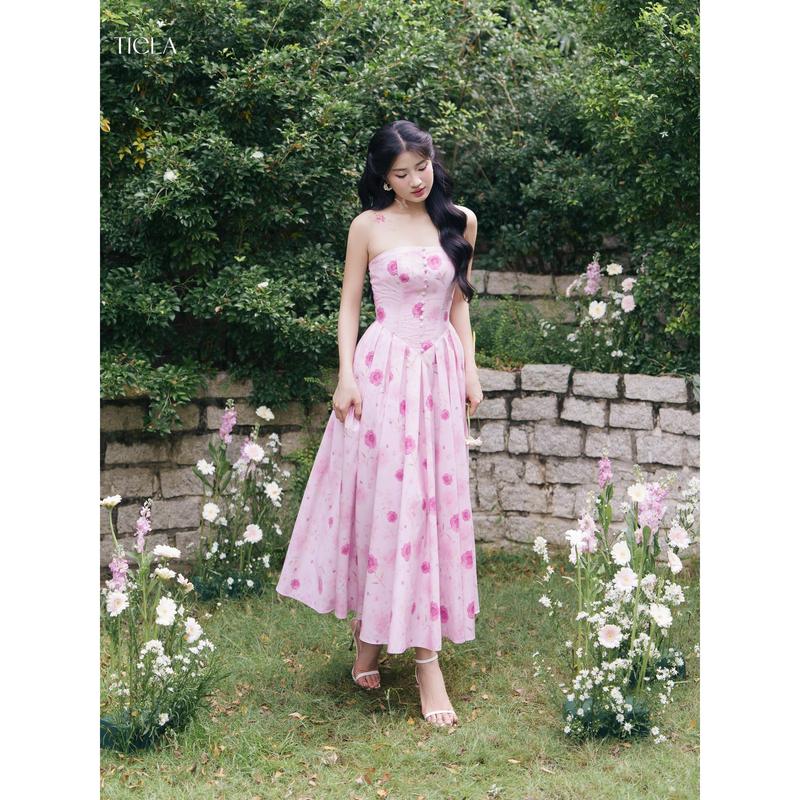 TIELA Đầm váy hoa cúp ngang-Anastasia Dress